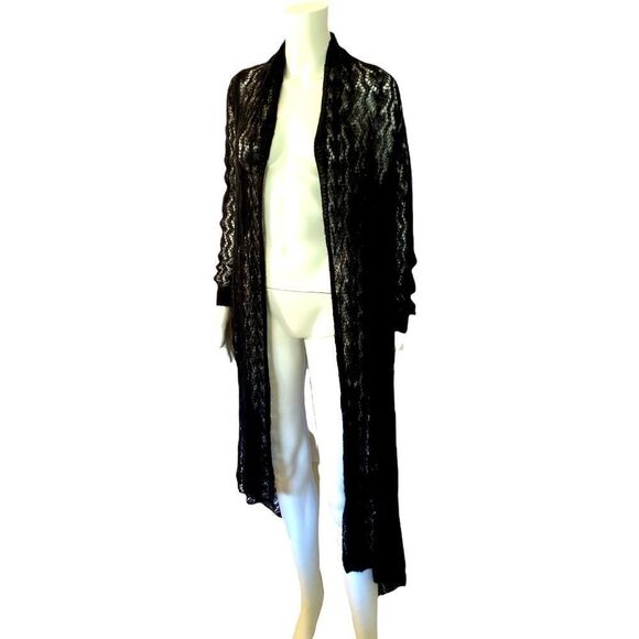 Moda International Long Black Knit Cardigan - Picture 3 of 12